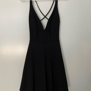 Lulus dress. Deep V black
